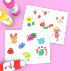 ABEIER classroom art activity using a 12 color finger paint pack for group projects.