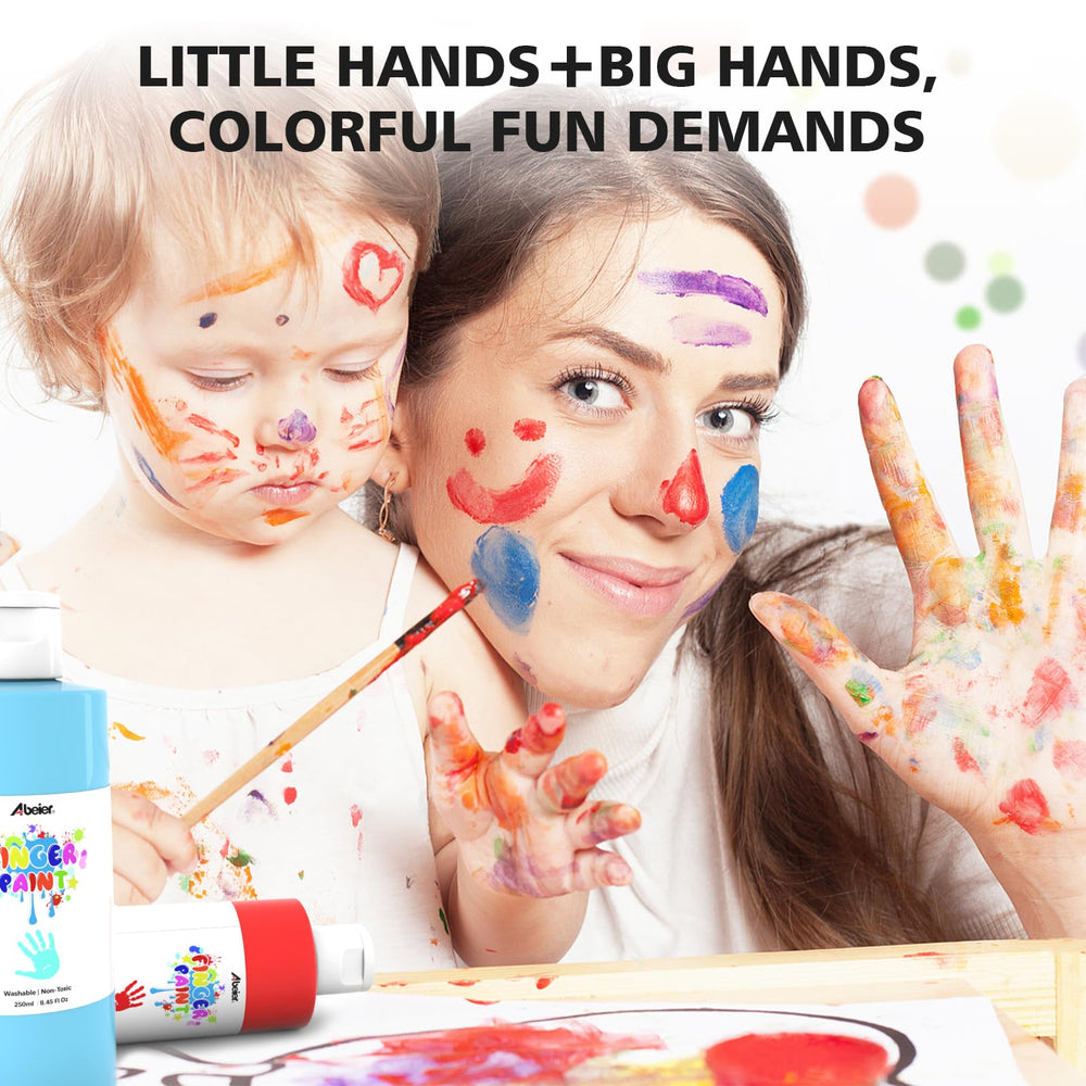 ABEIER gift ready finger paint kit ideal for birthdays and classroom activities.