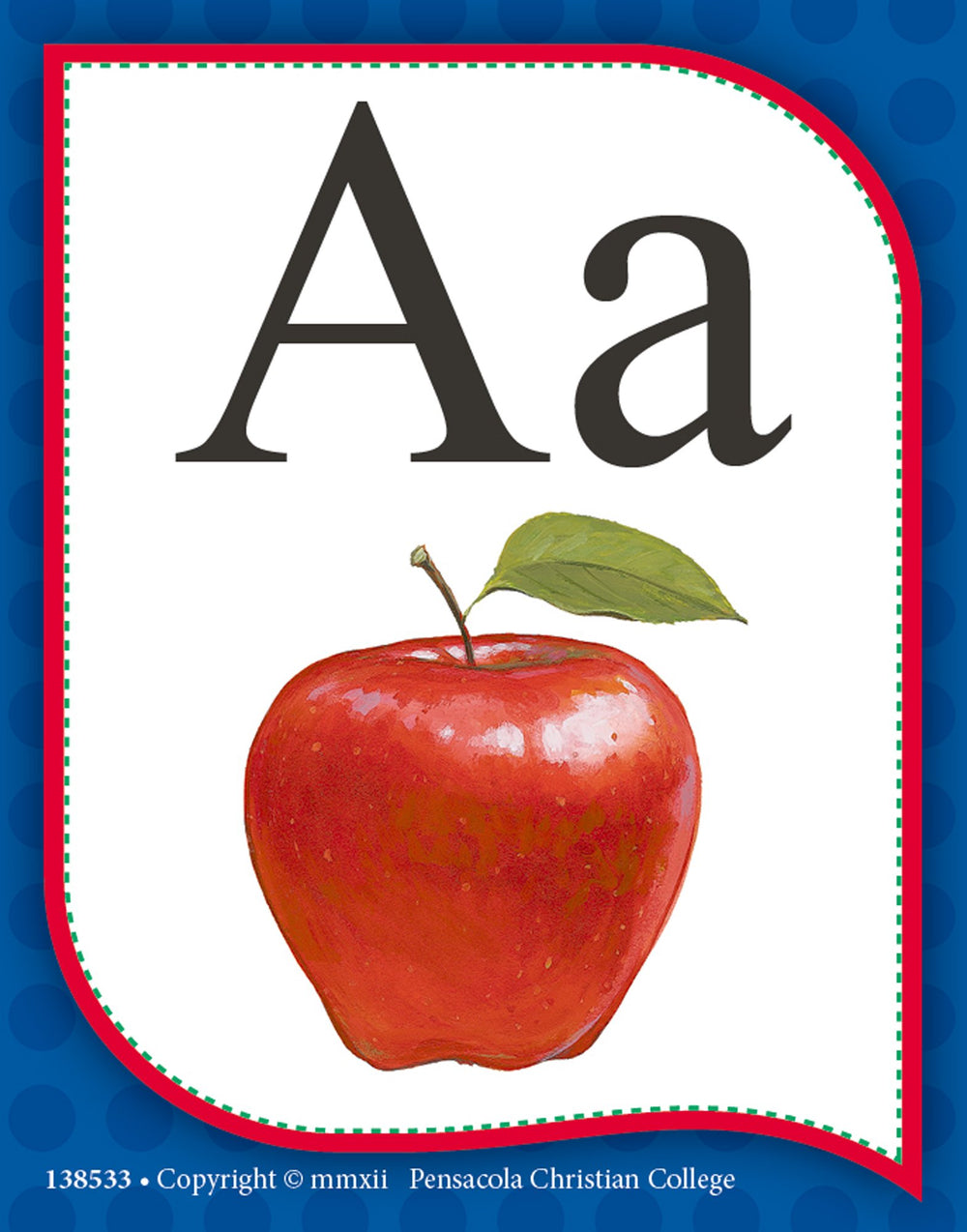 Abeka Mini Alphabet Flashcards colorful illustrations engage learners during practice.