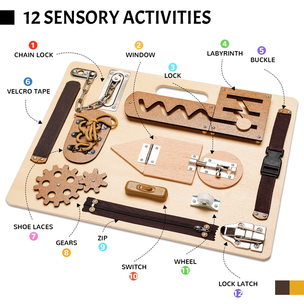 ABERLLS Montessori Busy Board switch activity supports focus and daily life skills