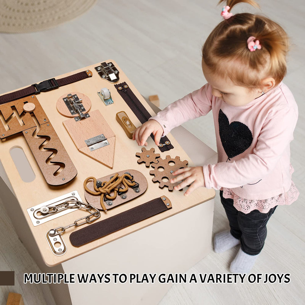 ABERLLS Montessori Busy Board zipper encourages finger coordination for self-dressing