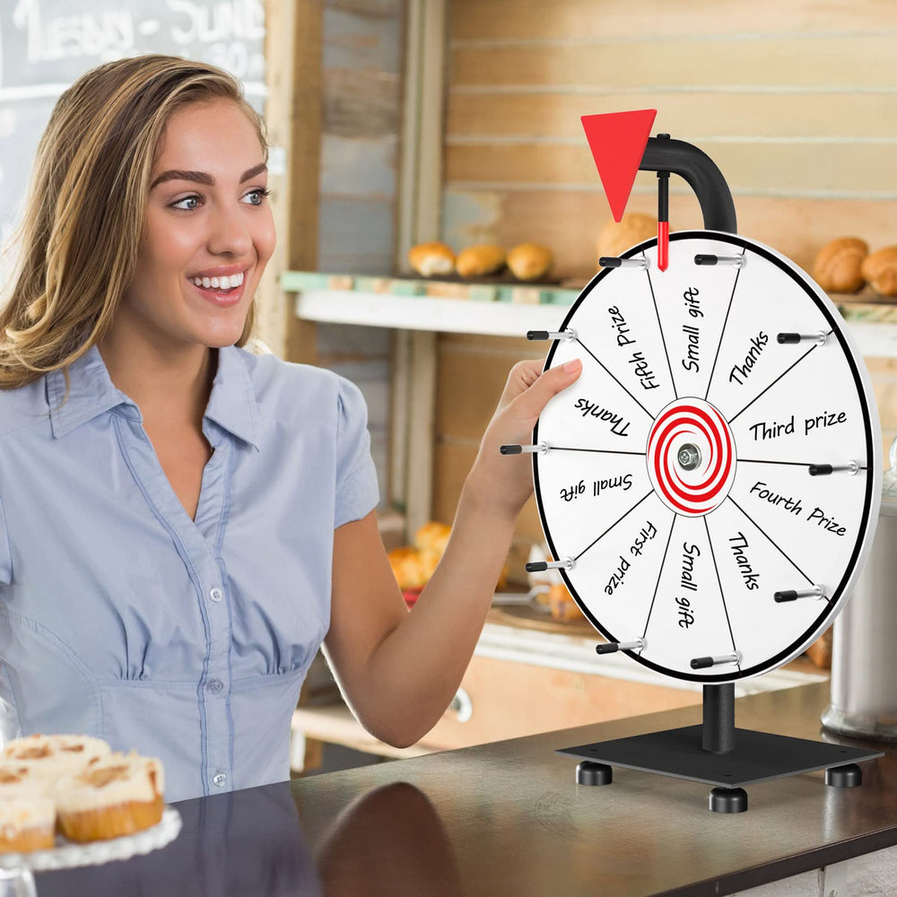 Abitcha prize wheel detachable weighted base enables stable setup and easy transport.