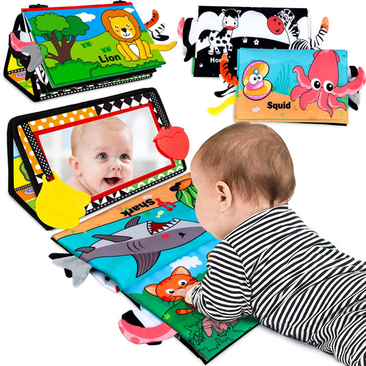 Aboosam baby mirror for tummy time with high-contrast visuals.