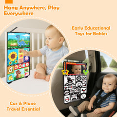 Aboosam secure buckles attach easily to a mirror for versatile play setups.