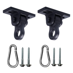 ABUSA heavy-duty swing hangers with side profile showing rugged rust resistance for outdoor setups.