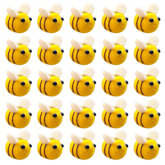 AcceLeah wool felt bumblebee craft ball pack ready for easy DIY decor.