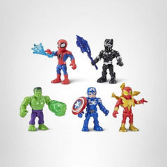 Accessories display for Marvel figures enhances action-packed storytelling