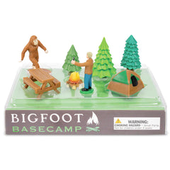 Accoutrements Archie McPhee Bigfoot Basecamp box packaging, ideal for gifting.