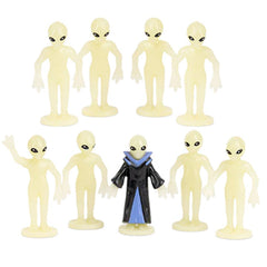 Accoutrements Itty Bitty Aliens glow in the dark set of nine for shelf display
