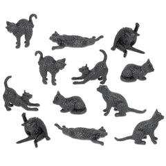 Accoutrements Itty Bitty Black Cats bag of 12 mini vinyl kitties for display and gifting