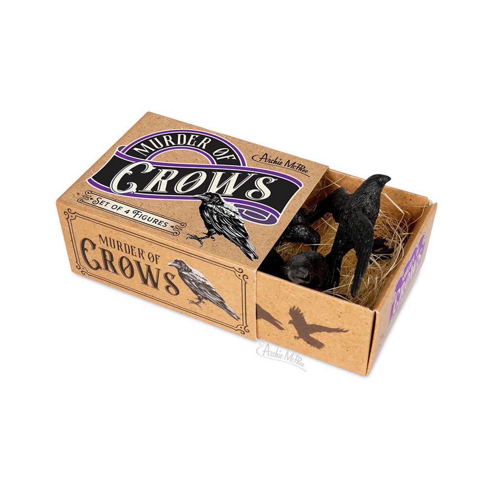 Accoutrements crow figurines nest box display, adds charm to shelves or mantels.