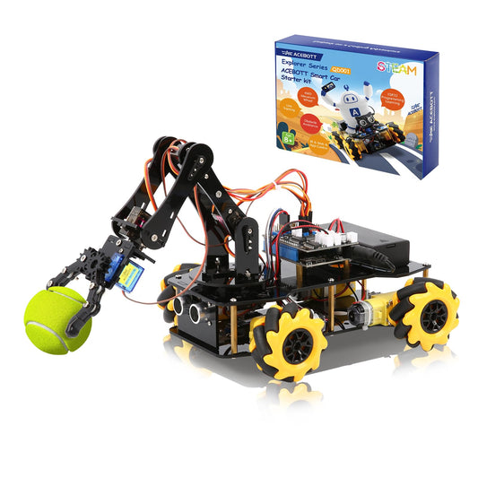 ACEBOTT 5DOF arm demonstrates versatile gripping for STEM projects.