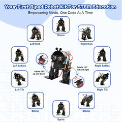 ACEBOTT ESP32-smart robot actions illustrate four-direction movement and coding