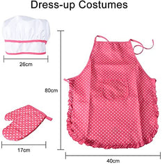 Acekid Rose Red Chef Hat fits comfortably for immersive pretend kitchen play