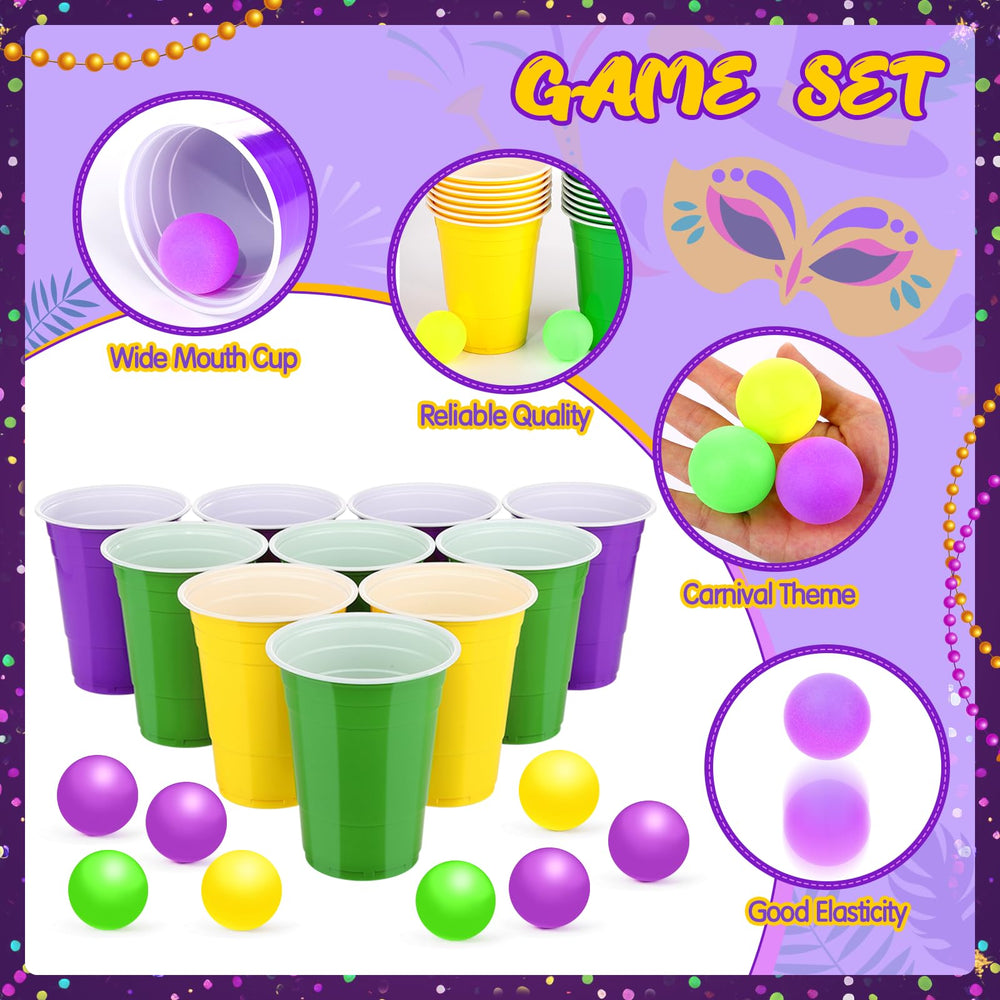 Acellegic Mardi Gras cup in yellow to brighten outdoor parties