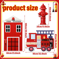 AceOrbit firetruck decor measures 36 inches for a bold birthday centerpiece.