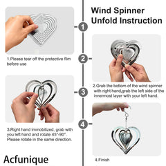 Acfunique reflective spinners rotate in breeze, forming a lively 3D visual.