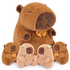 Achwishap Capybara mommy 16-inch plush for cozy reading and cuddling