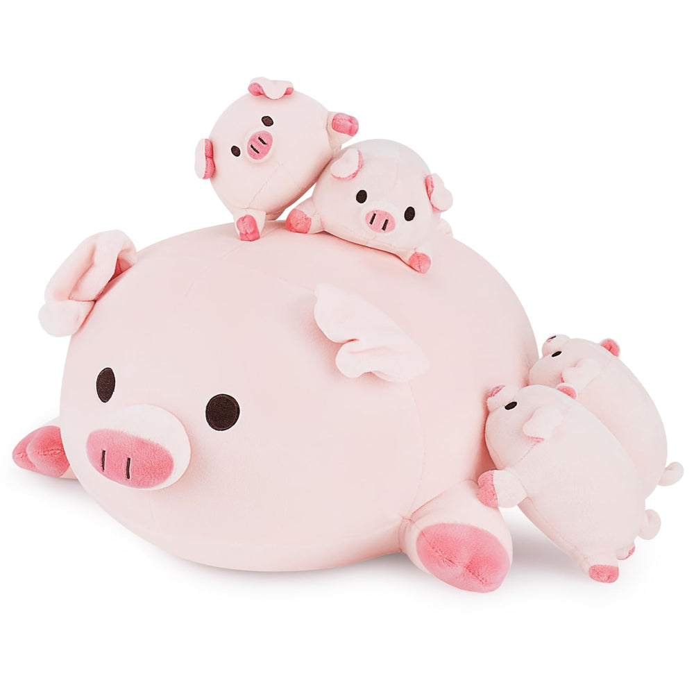 Achwishap pig mommy plush 16-inch, a cozy cuddle companion.