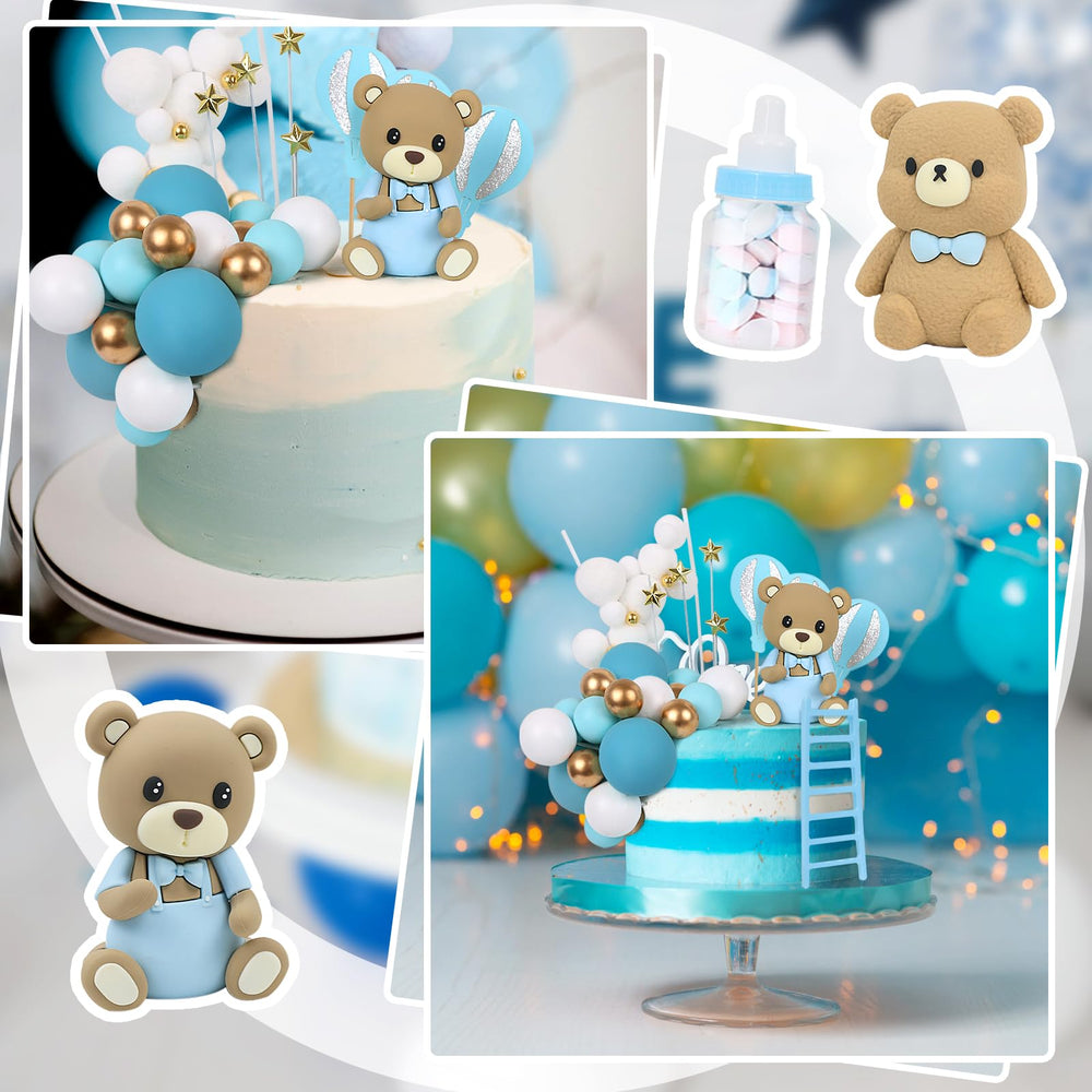 Acmee bear toppers with ladder detail elevate cake design.