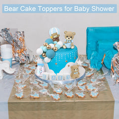 Acmee blue-white-gold foam balls enhance festive cake décor.