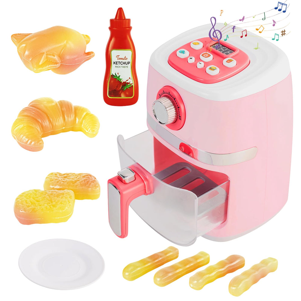 ACROFEK play air fryer with sound and lights boosts imaginative play.