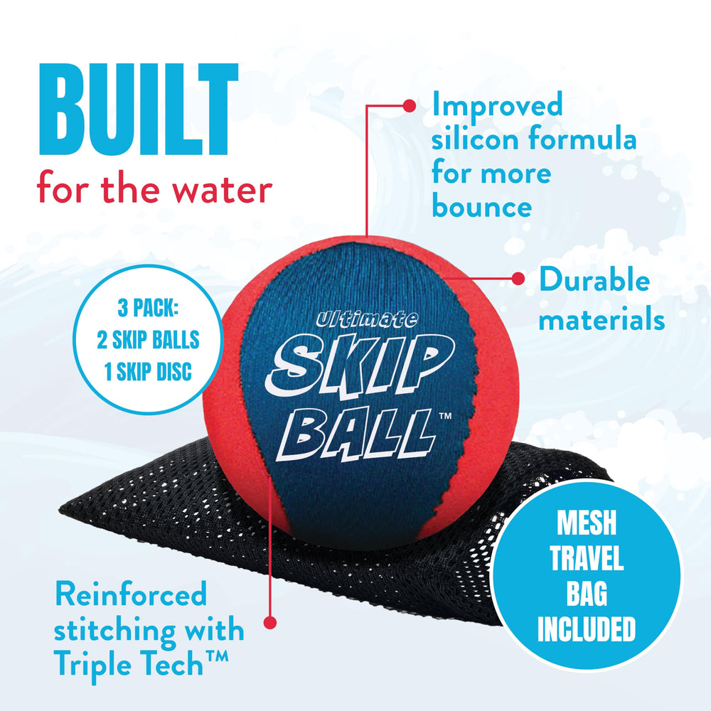 Skip ball with reinforced stitching boosts durability during vigorous play.