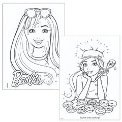 Child sits with Barbie Funtivity for focused reading activity.