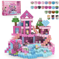 ADAH 216PCS pink princess castle blocks for imaginative play and sturdy castle-building