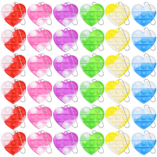 Adatos 36pc mini heart pop fidget toys bulk pack for classroom fun