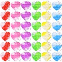 Adatos 36pc mini heart pop fidget toys bulk pack for classroom fun