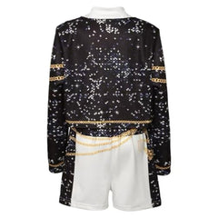 ADCHUNTUCOS costume pants fabric presents durable mid-weight polyester for parties.