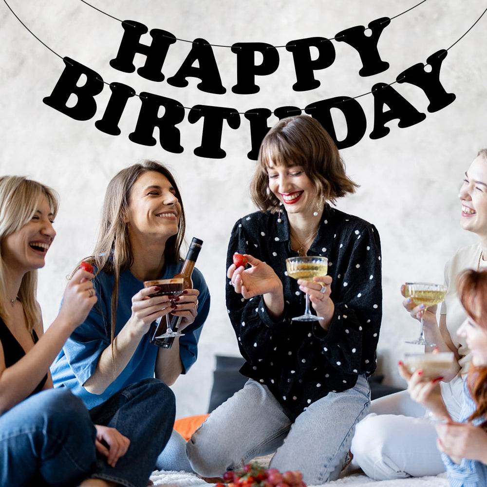 Adecortalk Birthday Banner used as a fireplace backdrop for gatherings.