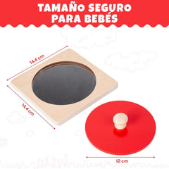 Adena Montessori knob puzzle pieces foster hand grip and problem solving in toddlers.