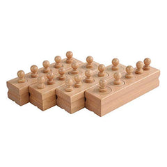Adena Montessori knobbed cylinder socket block enables easy gripping and hand strengthening.