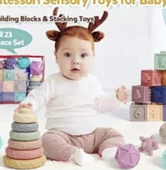 Adena Montessori cotton rainbow ball for grip and color recognition