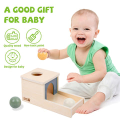 Adena Montessori three wooden balls in Morandi hues for learning.