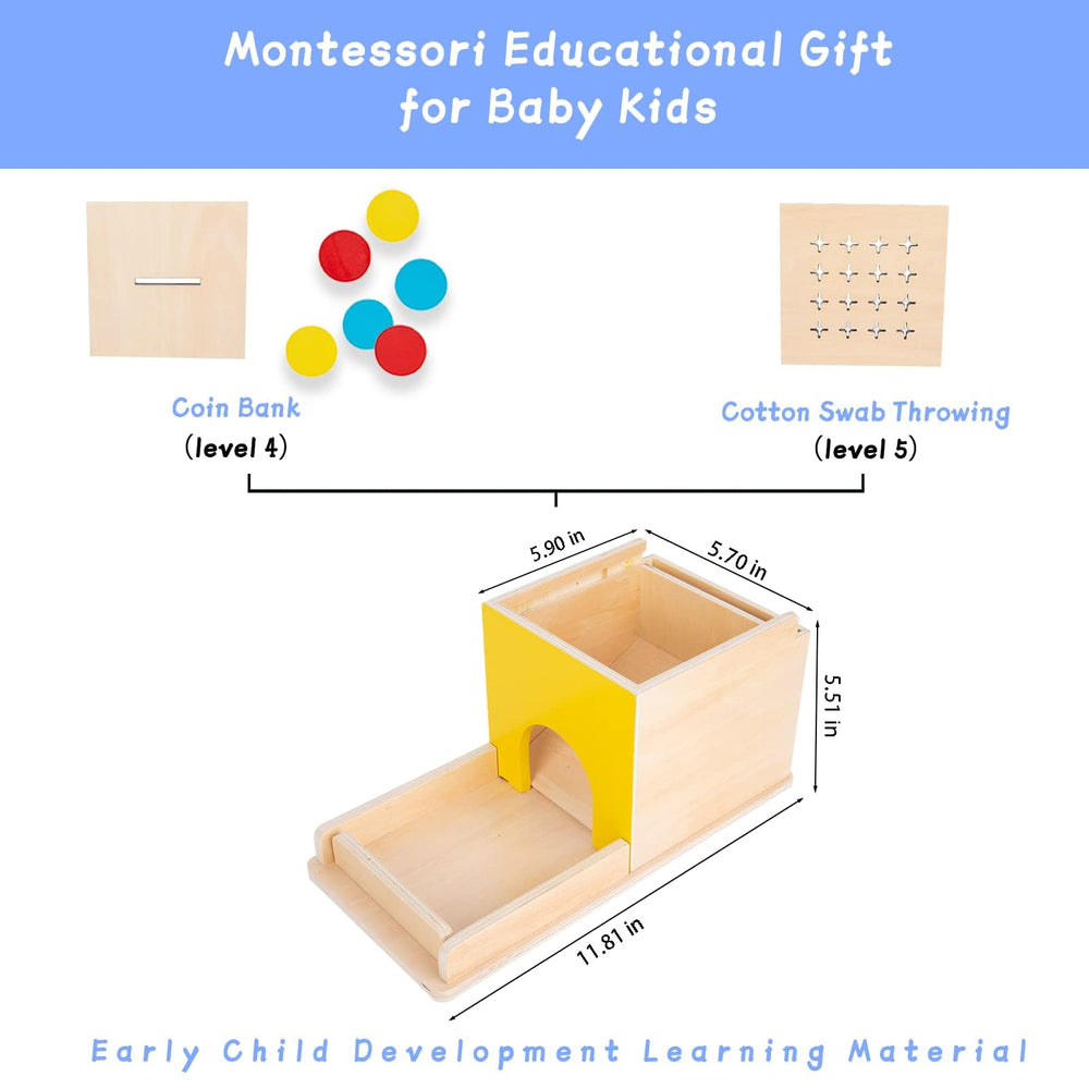 Adena Montessori 5-in-1 coin box introduces simple counting and sequencing.