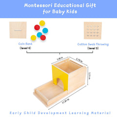 Adena Montessori 5-in-1 coin box introduces simple counting and sequencing.