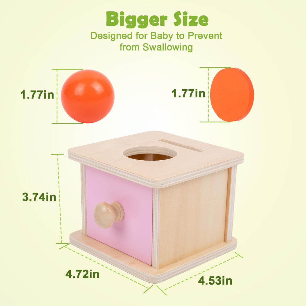 Adena Montessori Coin Box with six colored discs promotes stacking and hand-eye coordination