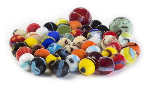 Ader Products glass marbles bulk 50-package: durable, colorful marbles for fun play.