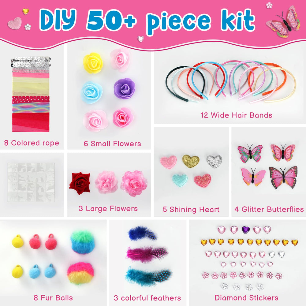 Adinomiency DIY Headband Kit accessories: ribbons to mix colors and styles