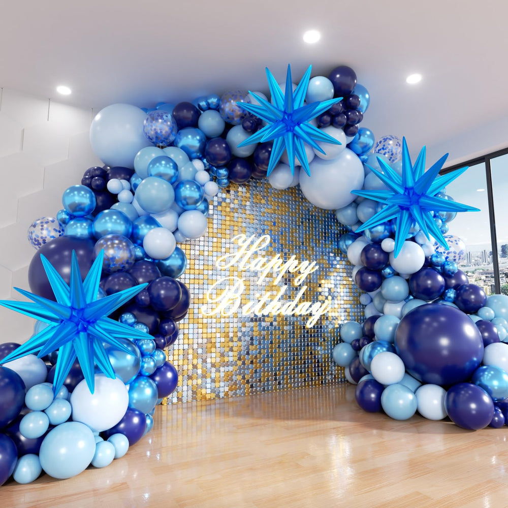 adoinby blue balloon arch kit with 152 pieces for a dramatic party backdrop