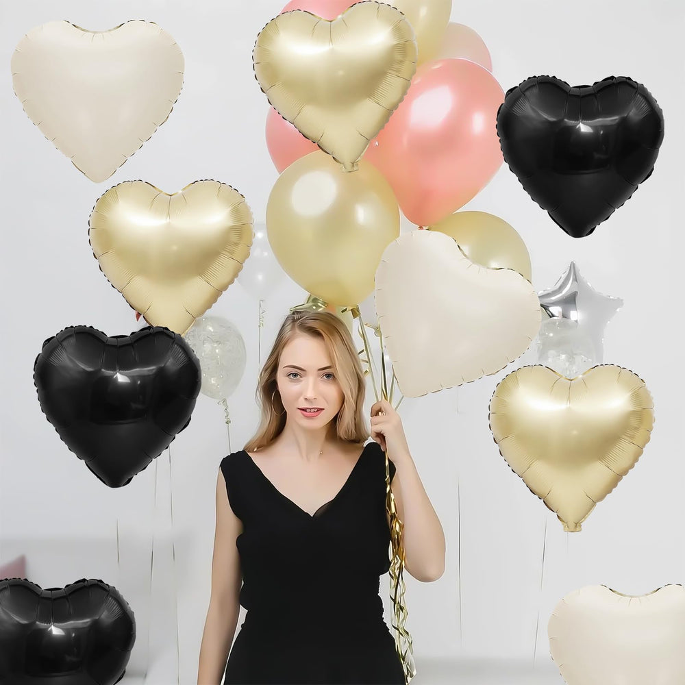 Adorely black heart balloons 18in add bold contrast to celebrations and photos