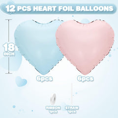 Adorely blue heart foil balloon adds pastel accents to weddings and celebrations