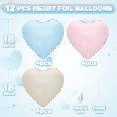 Adorely cream-white heart balloon 18in angle2, versatile backdrop for events.