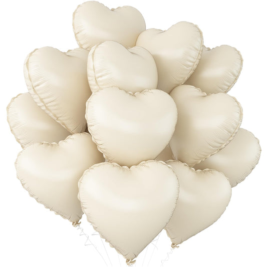 Adorely cream white heart balloon 18inch pack, versatile for baby showers.