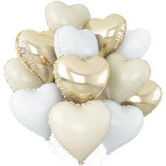 Adorely cream white heart balloons package for elegant party decor