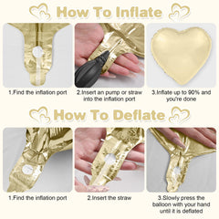Adorely easy inflation foil heart balloon with straw included for quick setup.