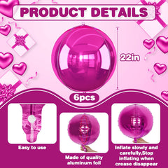 Adorely giant 4D round balloon 22inch closeup, a striking centerpiece accent.